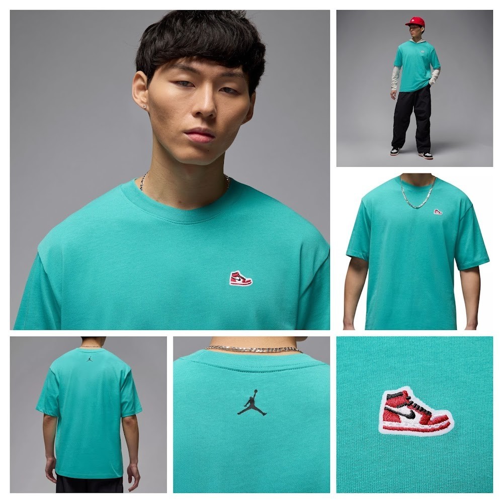 Air Jordan XXL Men's T Shirt Washed Teal AJ1 Cotton Nike Retro HJ2326 392 NWT gallery