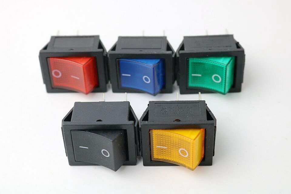 Latching Rocker Switch I/O 4 Pins With LED Light Color 16A 250VAC 20A 125VAC