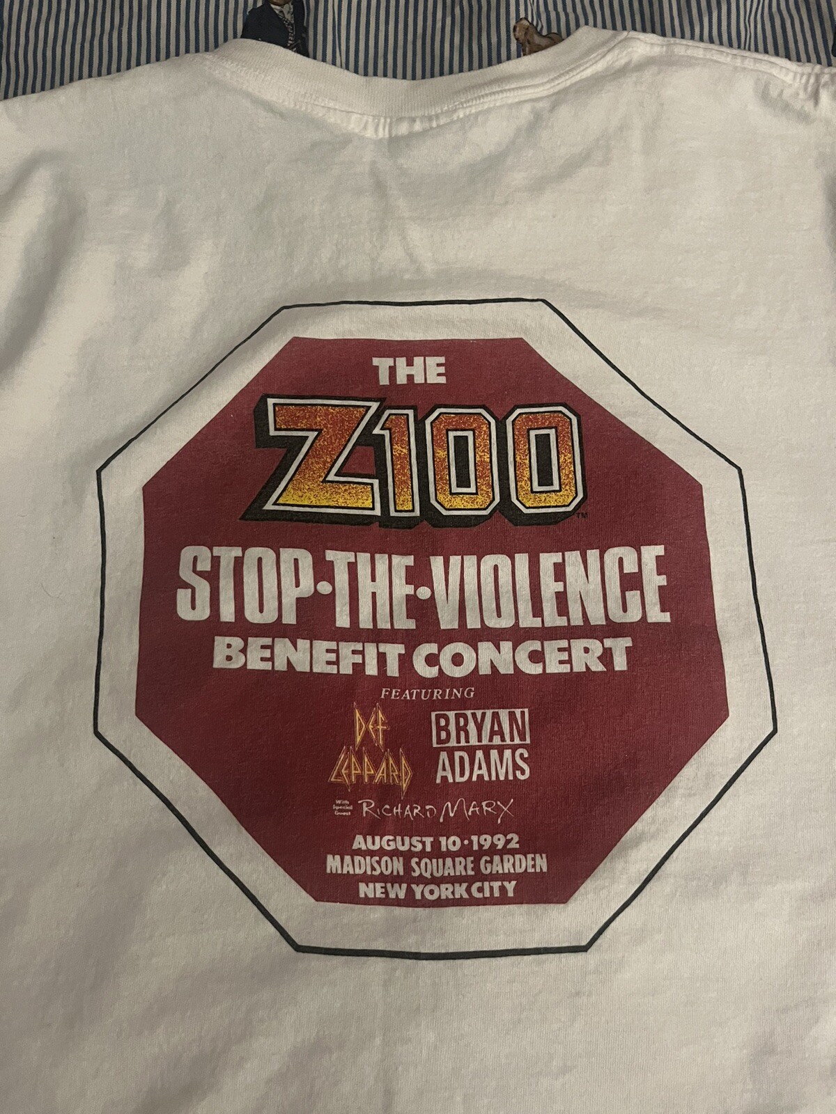 Vintage 1992 Stop The Violence Concert Tshirt MSG NYC Def Leppard Bryan Adams gallery