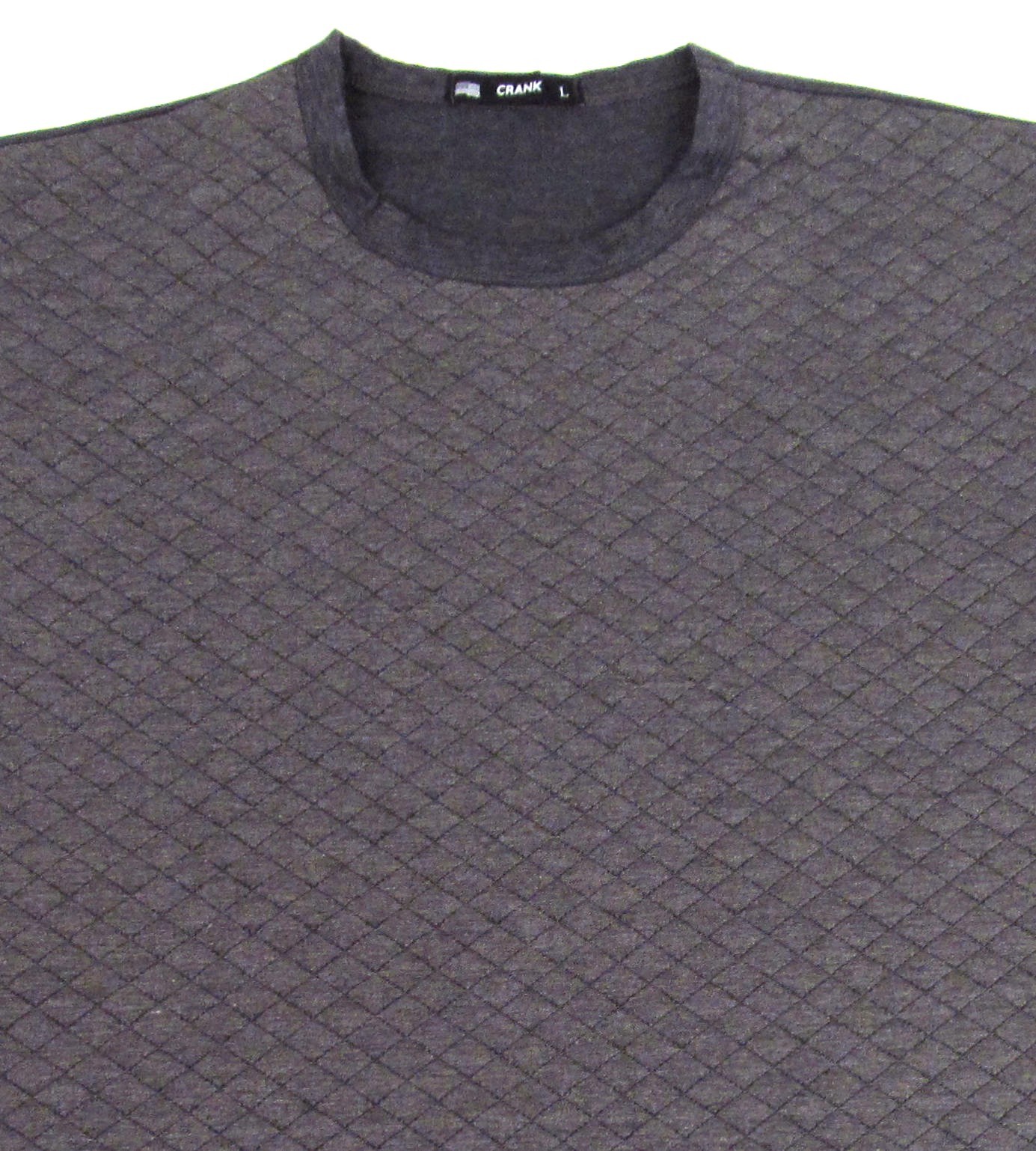 Quilted T-shirt Adult Men M,L,XL Front Quilt Tee CRANK Charcoal Gray New gallery