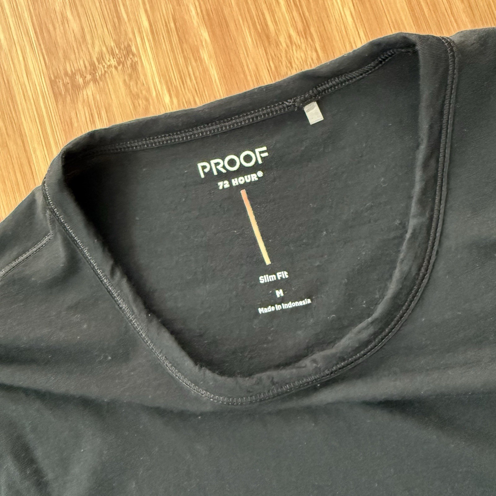 Proof 72-Hour Merino Wool Blend T Shirt Men Medium Black Huckberry Casual SS gallery