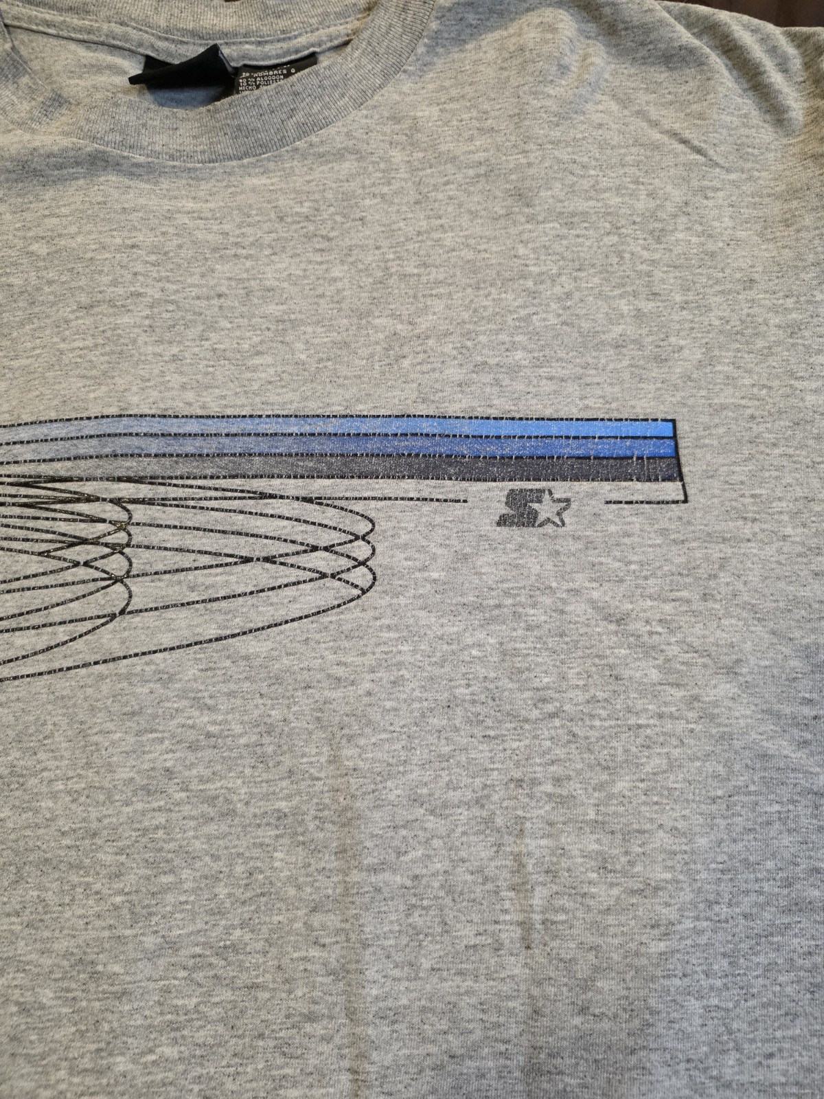 Vtg 90s Starter Logo Print Long Sleeve T Shirt Double Sided Gray Mens Size Large gallery