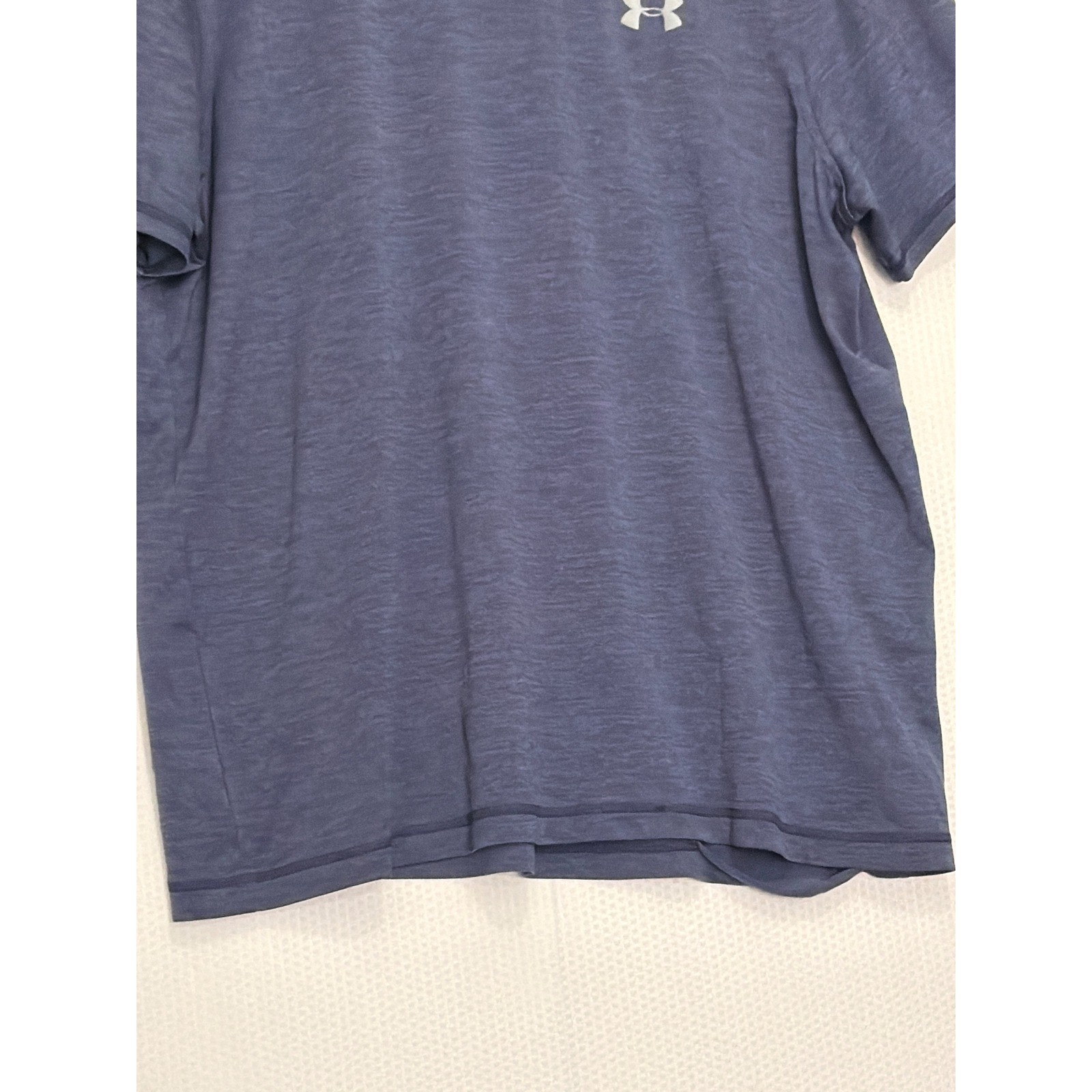 Under Armour HeatGear Mens V-Neck T-Shirt Navy Blue Heather Loose Fit Large gallery