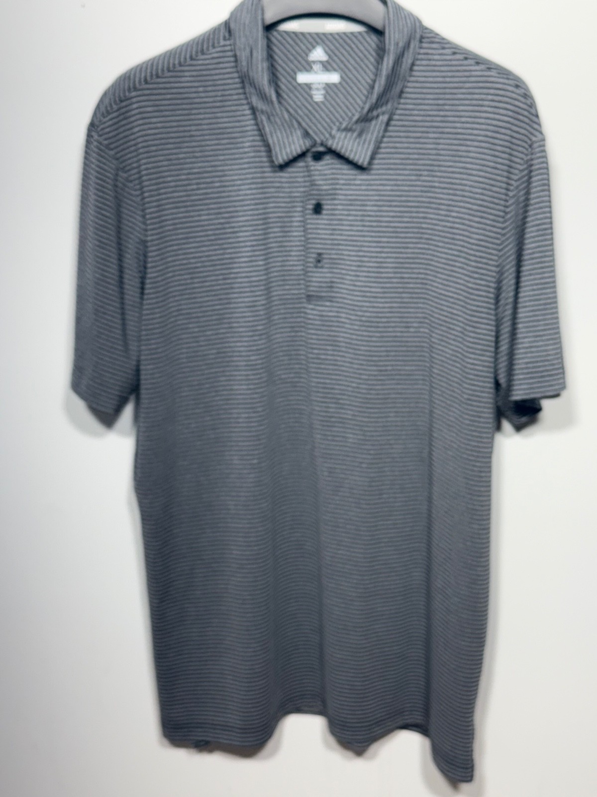 Adidas Golf Polo Shirt Mens XL Gray Striped Performance Athletic gallery