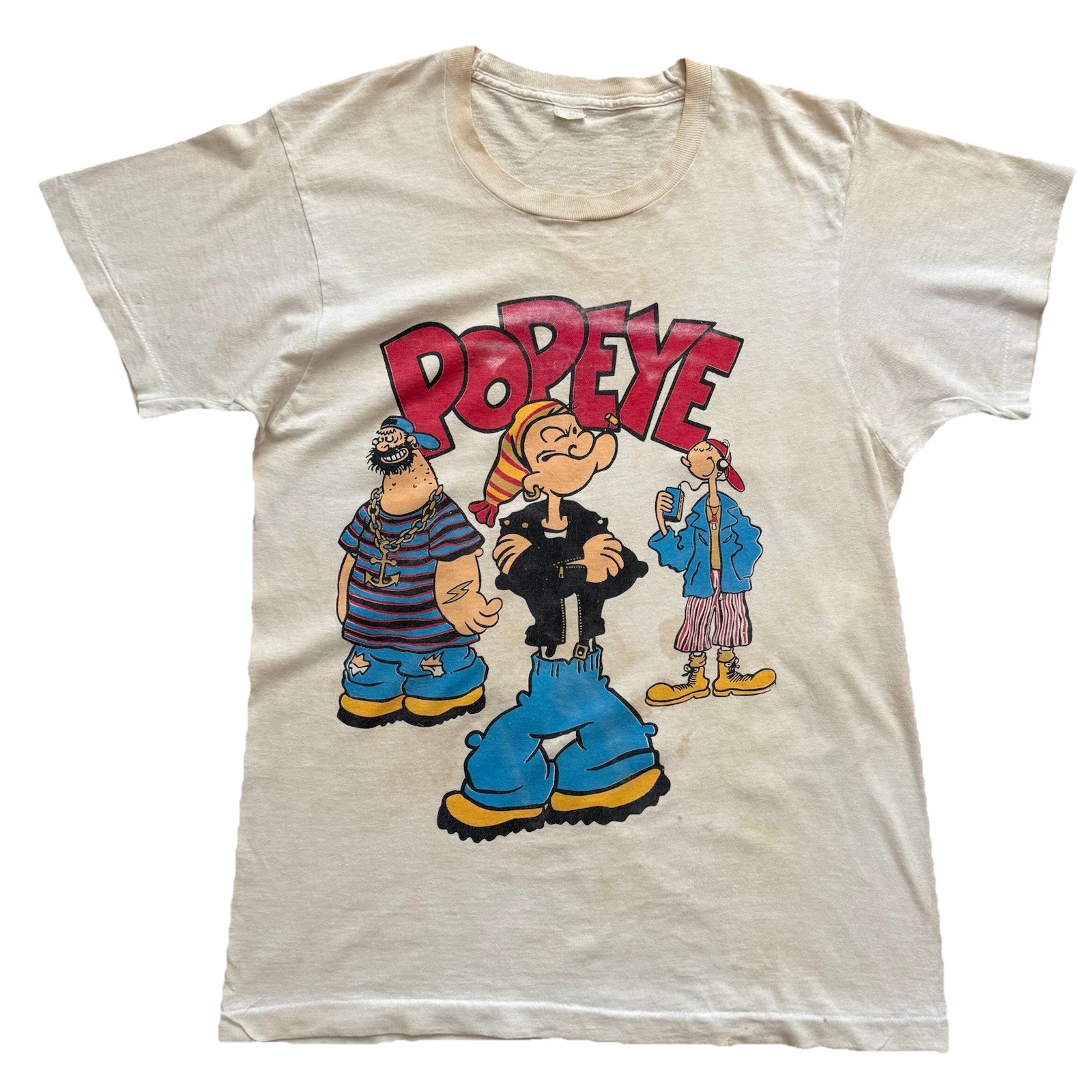 Vintage 80s 90s Popeye Cartoon T Shirt Size L Distressed Single Stitch Graphic gallery