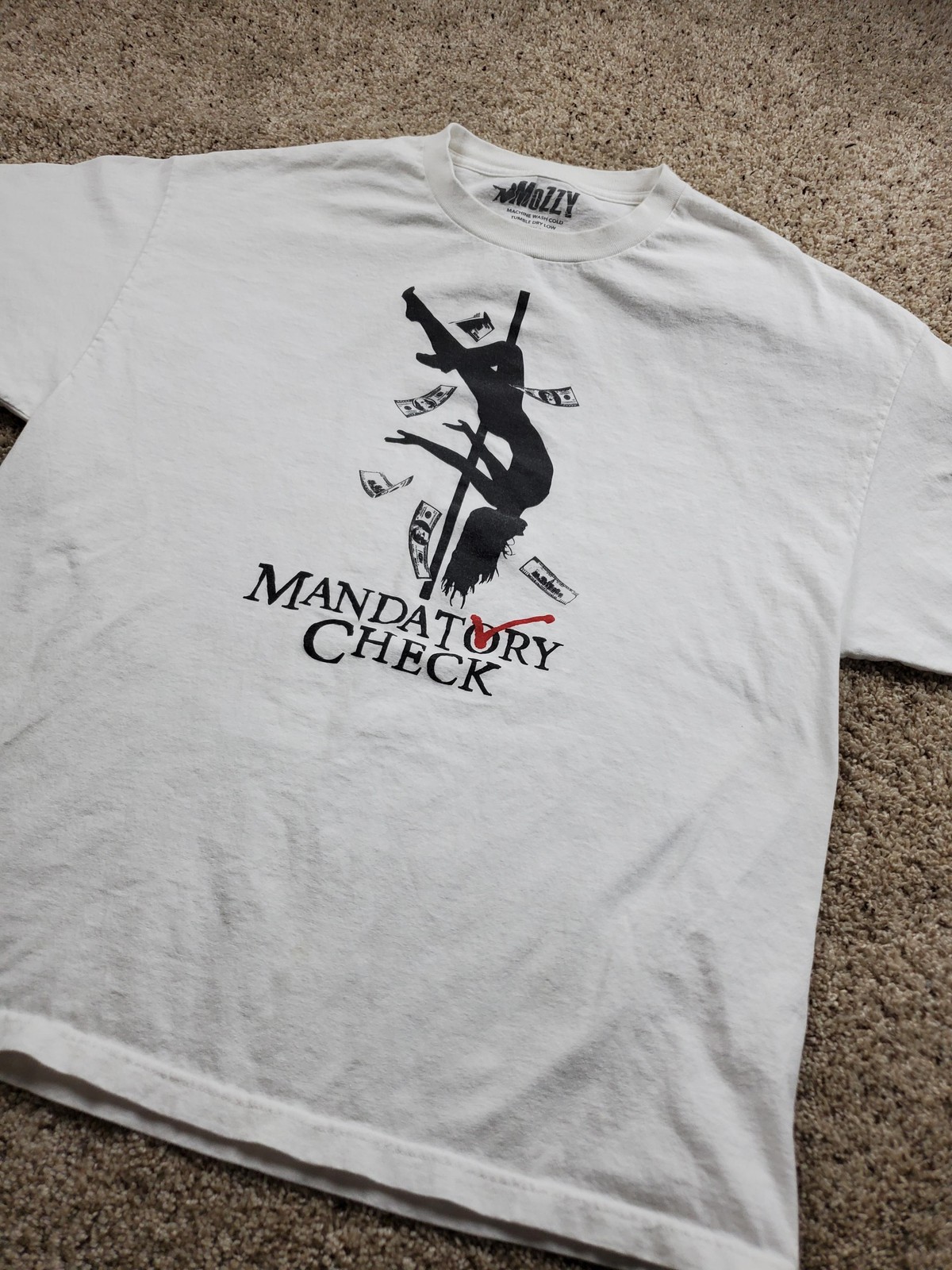 Mozzy Mandatory Check T Shirt Mens 2XL Hip Hop Graphic Rap Tee T-Shirt Crewneck gallery