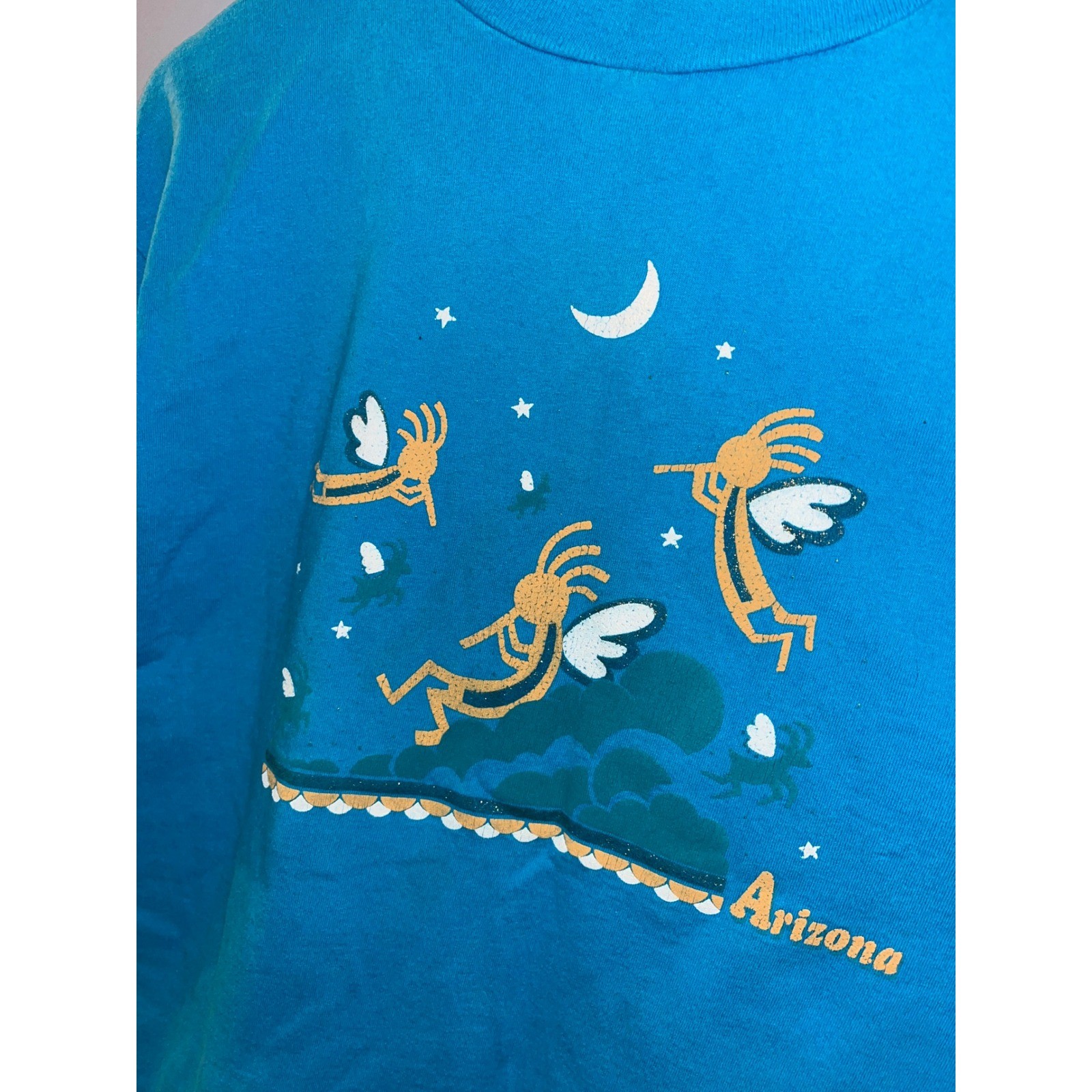 Vintage Tultex Arizona Kokopelli Graphic T-Shirt Blue Large 90s Southwest Tee gallery