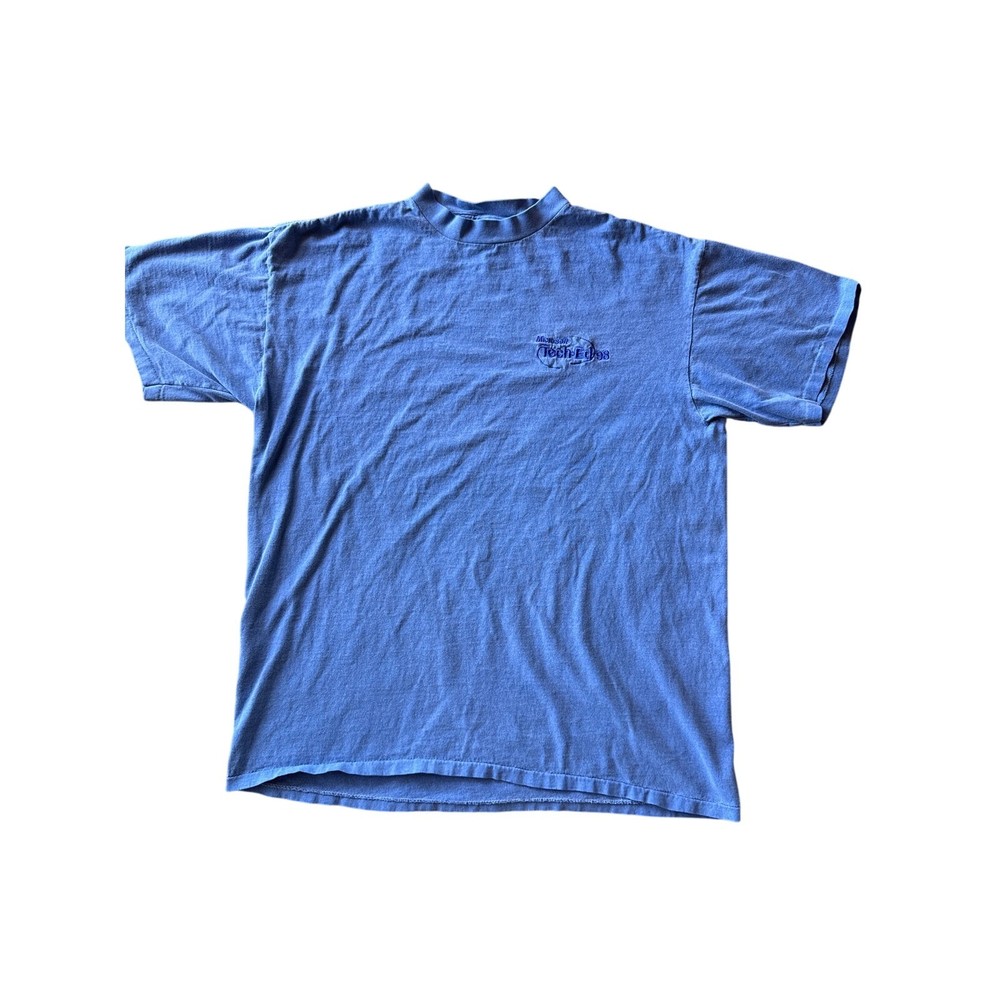 Vtg Microsoft Tech-Ed 98 Single Stitched Mexico Made Faded Periwinkle L Oneita