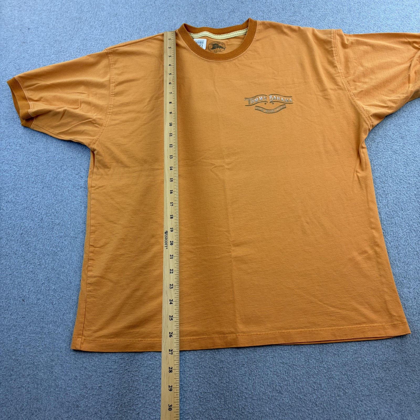 Tommy Bahama Shirt Mens Medium Orange Motorcycle Chillin Without Cause Tee Adult gallery