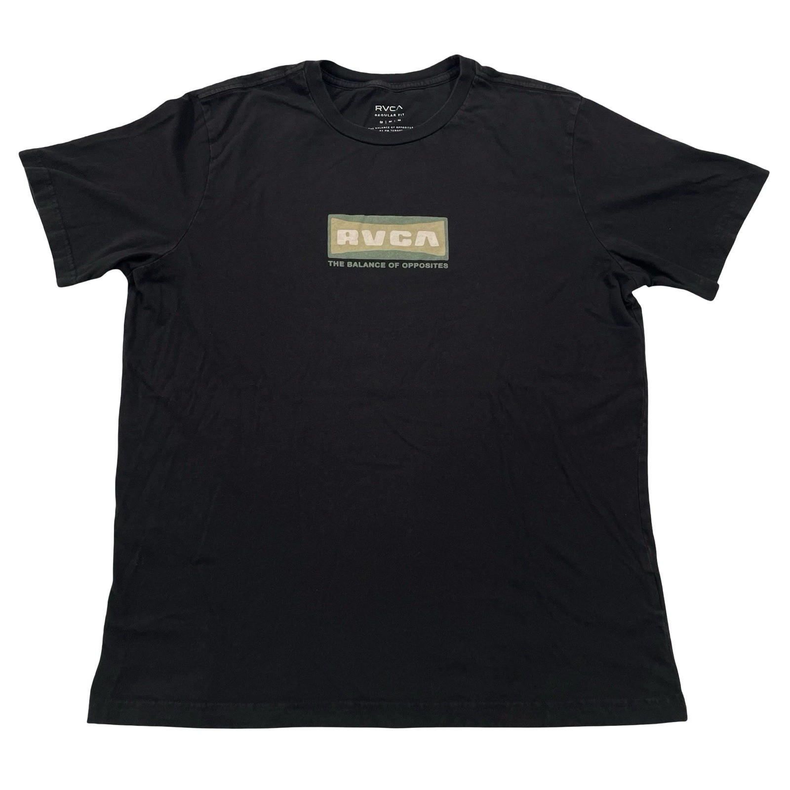 RVCA The Balance of Opposites Chest Graphic Size M Black Tee (Retail $35) gallery