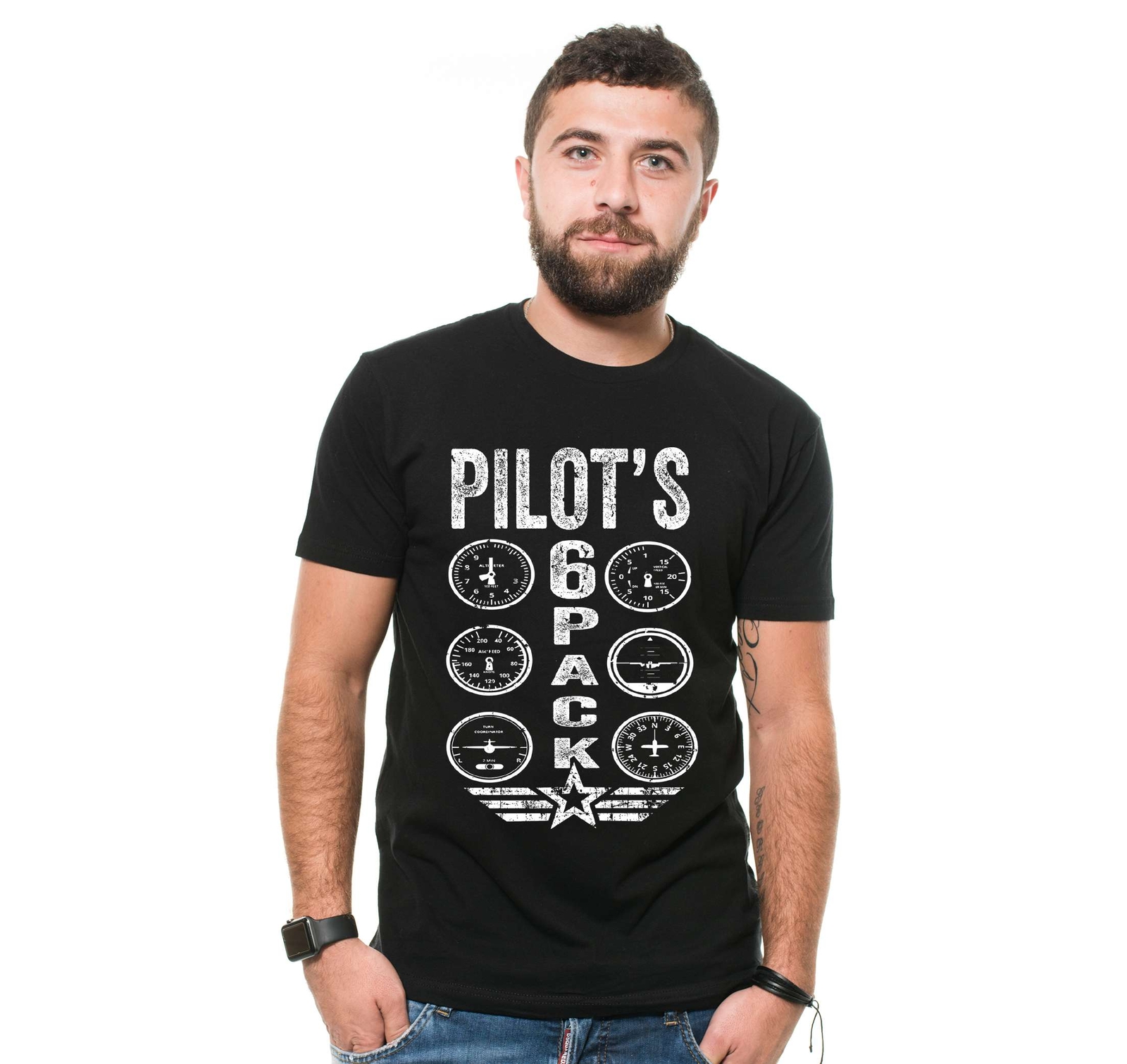 Mens Pilot T-shirt Funny Pilot Shirts Pilot’s 6 Pack Shirt Funny Pilot Gym Shirt