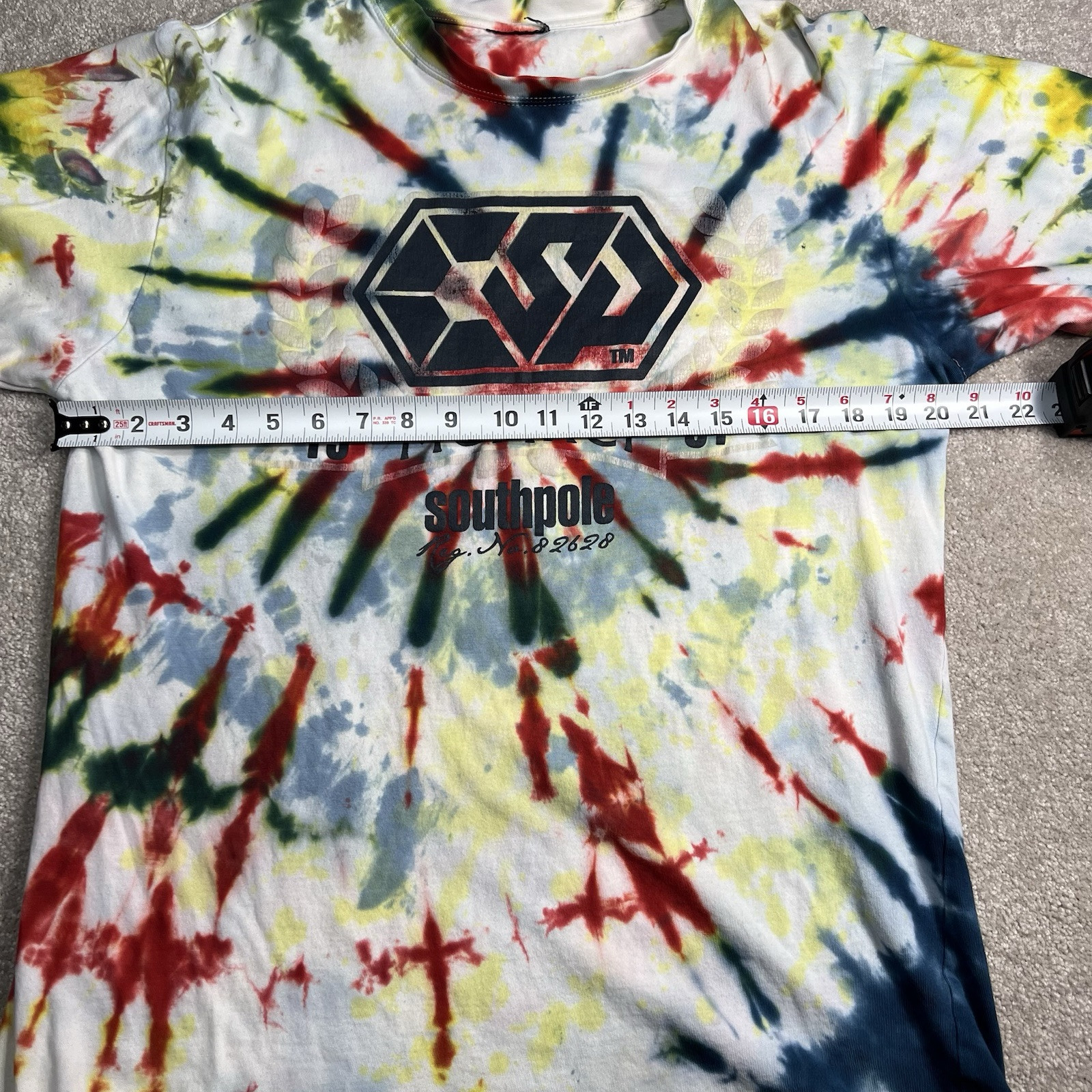 Southpole Tie Dye T-Shirt Mens Large White Blue Green red Pattern No tag gallery