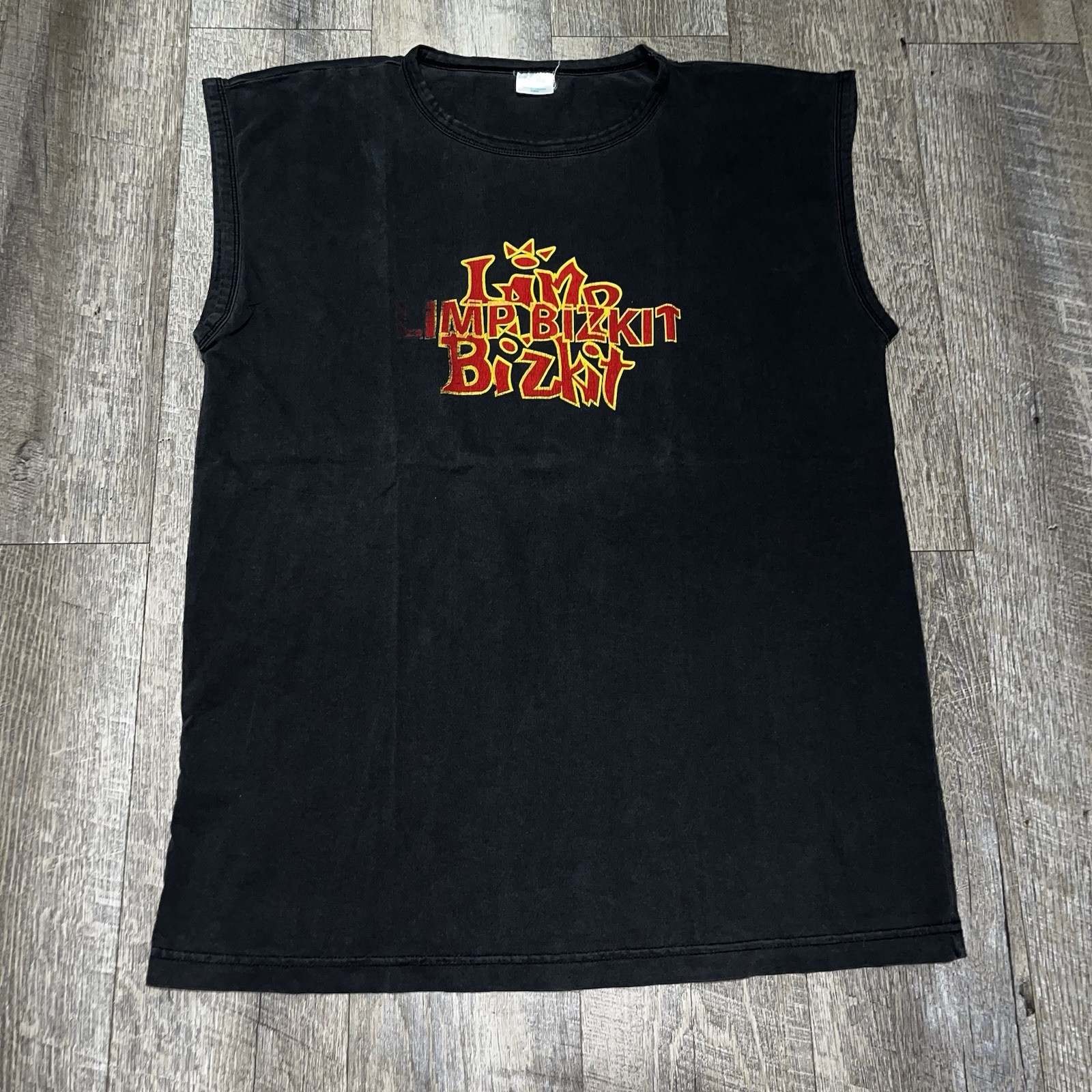 Vintage Black Faded Limp Bizkit Band Tour Muscle Tee Size Large gallery