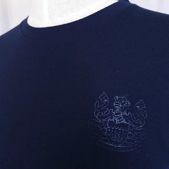 Aquascutum t-shirt monogram Manica Corta mens L P2P 21 Blue Cotton