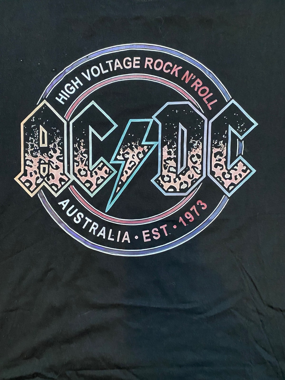 AC/DC High Voltage Rock N Roll Australia 1973 Black Tee SZ XL-NWOT gallery