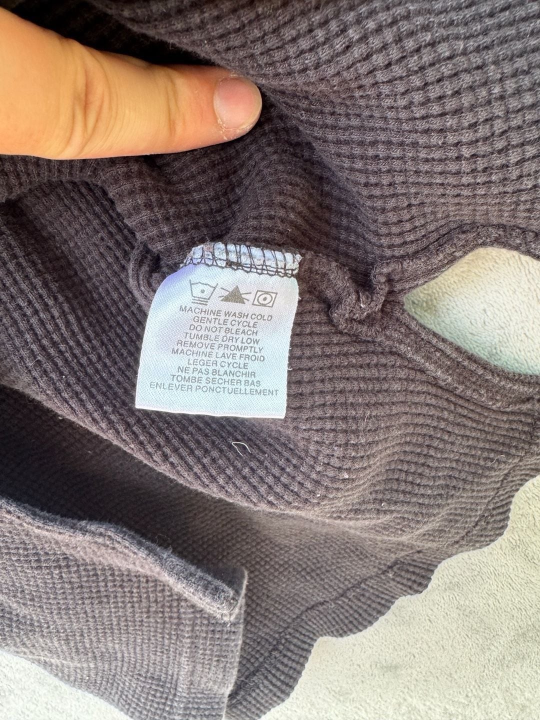 Harley-Davidson Men's Black Waffle Knit Thermal Henley Shirt gallery