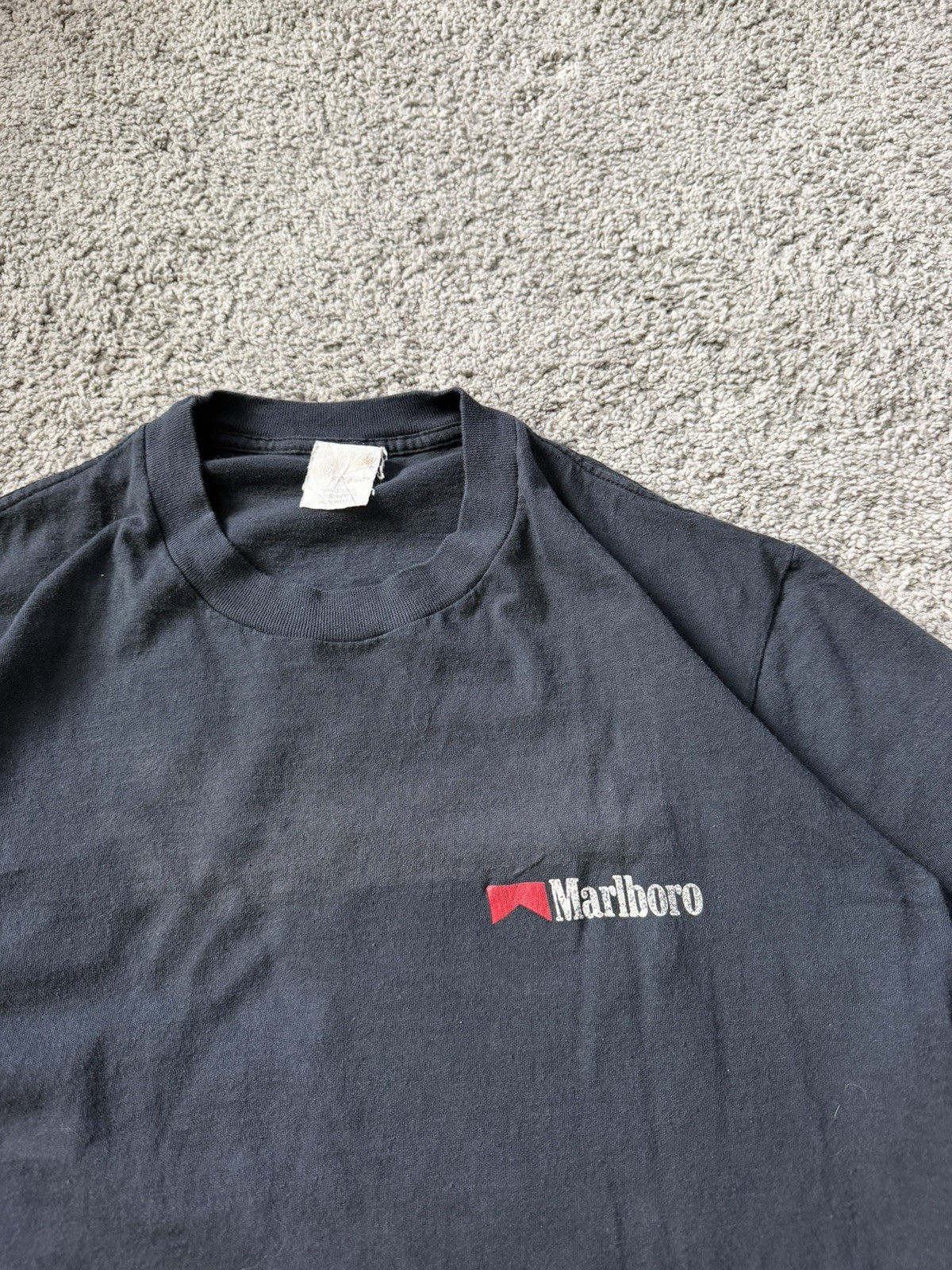 Vintage 90's Marlboro Cowboy Wild West Single Stitch Faded Black T-Shirt gallery
