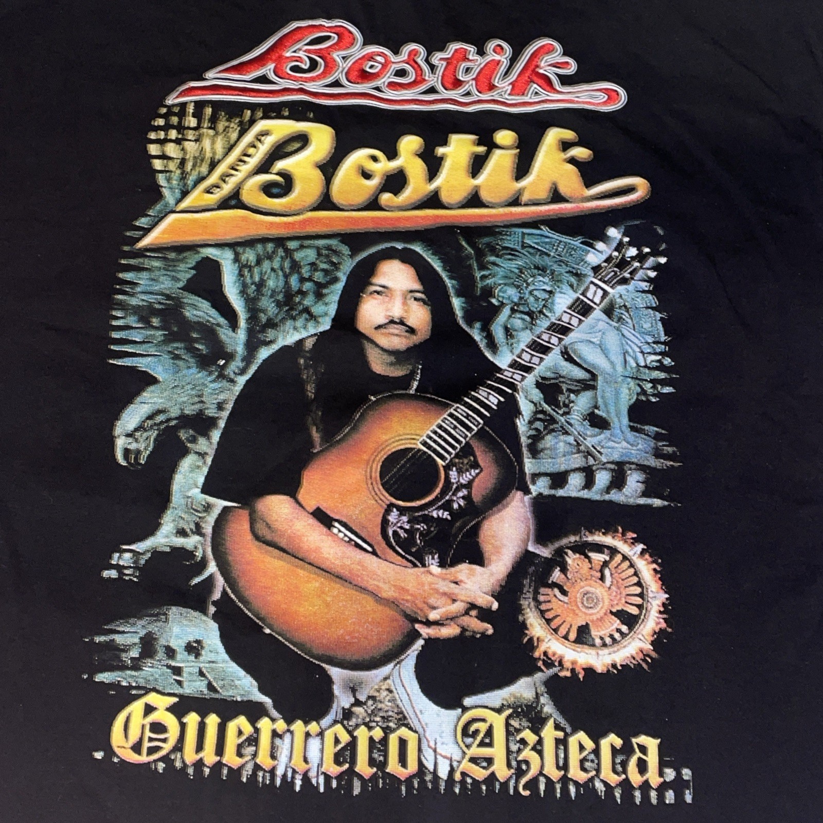 Bostik Banda Guerrero Azteca All Over Print Embroidered Rock Revolución Tee gallery