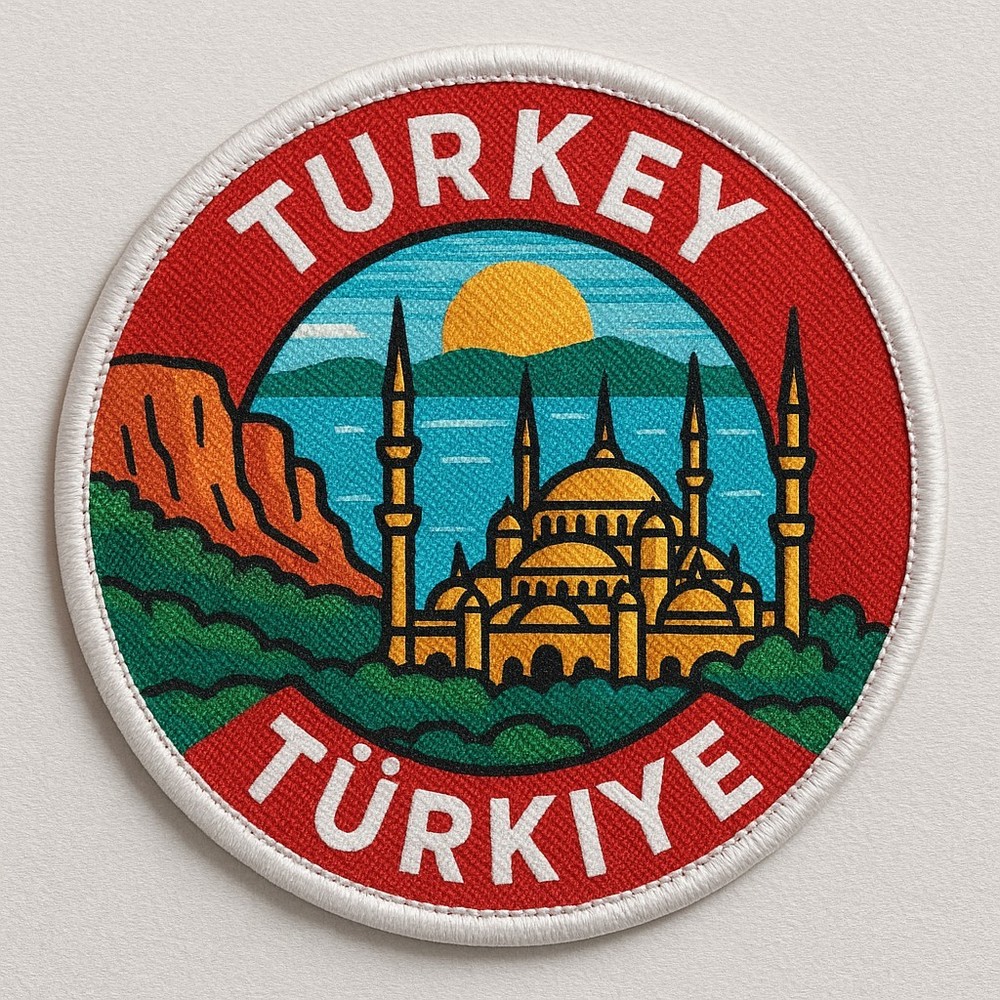 Turkey TURKIYE Travel PATCH 3″ Dyed Patch Patches Badge Badges