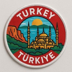 Turkey TURKIYE Travel PATCH 3″ Dyed Patch Patches Badge Badges