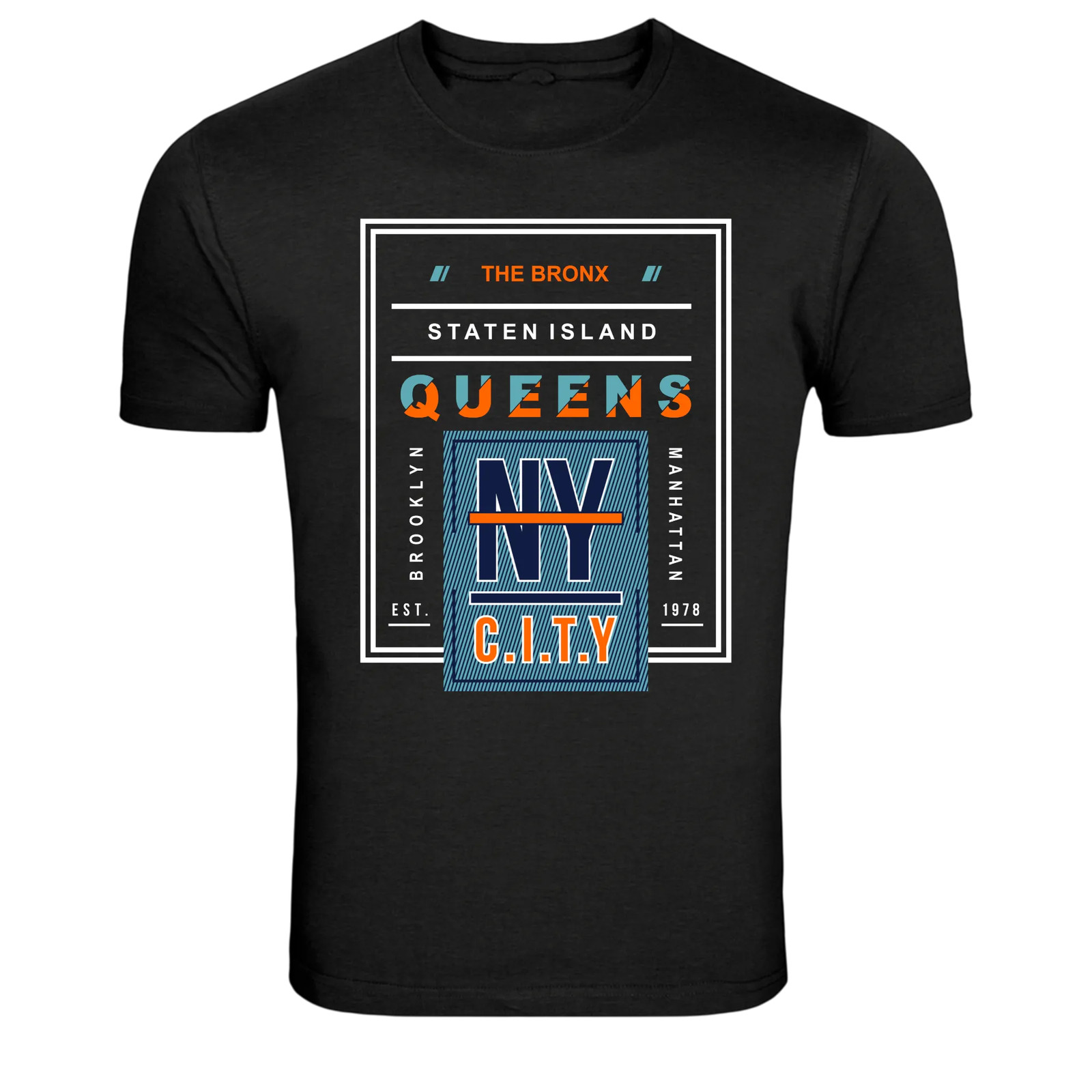 NY City Boroughs Bronx Queens Brooklyn Graphic T-Shirt
