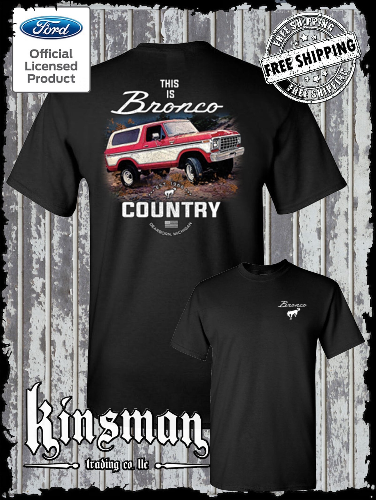 Bronco Country Ford 2-Sided T-Shirt - Official Licensed Product gallery