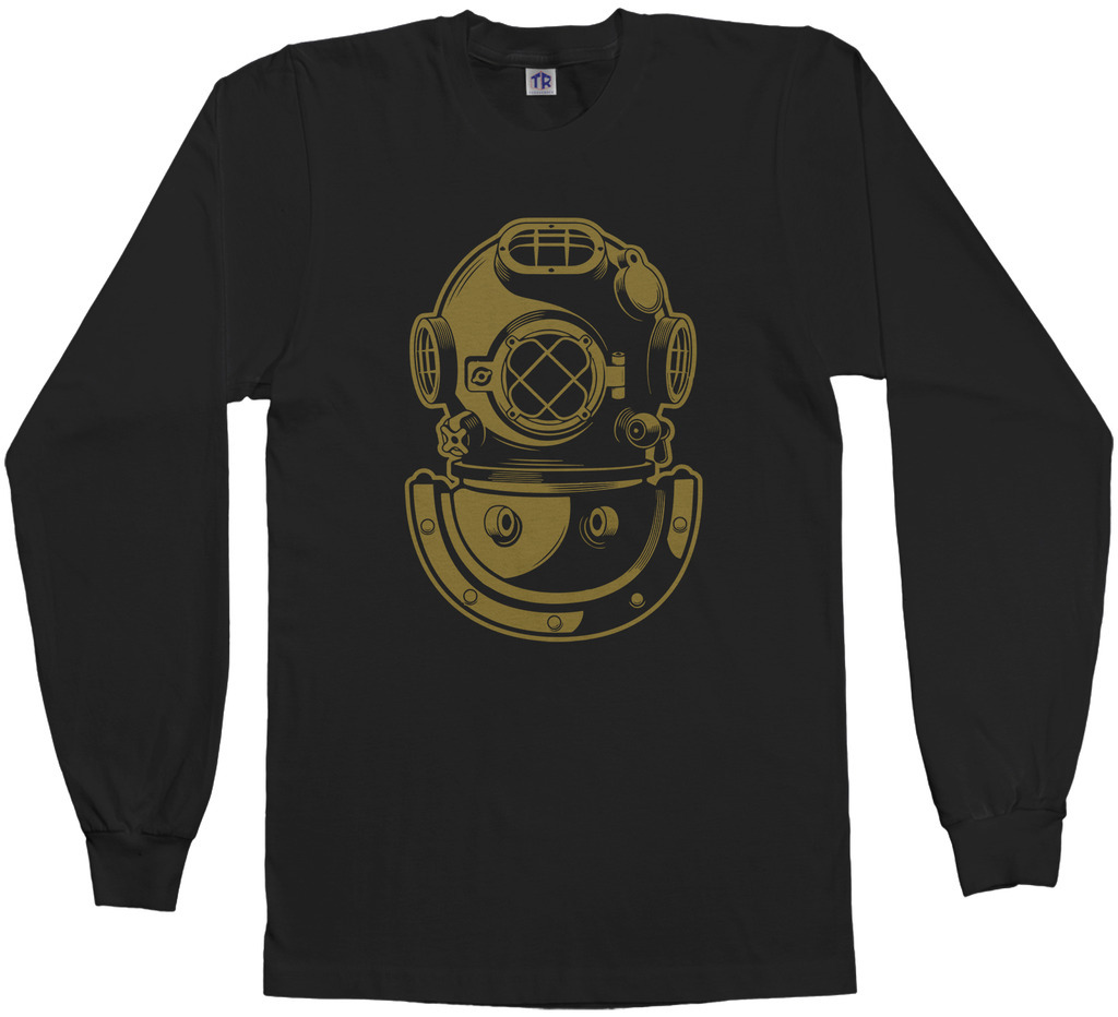 Threadrock Men’s Deep Sea Diver Helmet Long Sleeve T-Shirt Navy Gift