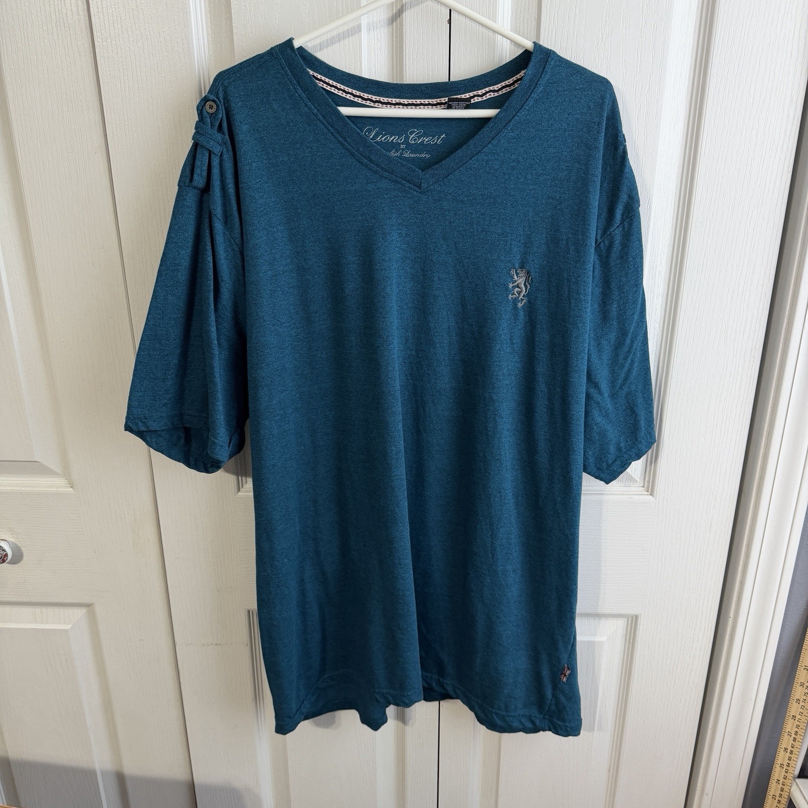 Lions Crest English Laundry Blue Embroidered Short Sleeve Tee Men’s Size 3XL