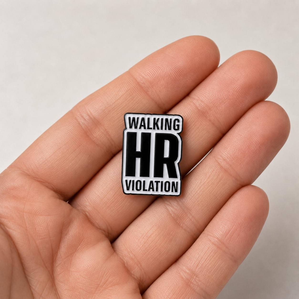 Funny Office Pin - Enamel Humor Work Joke Pins Brooch with Walking HR Violati... gallery