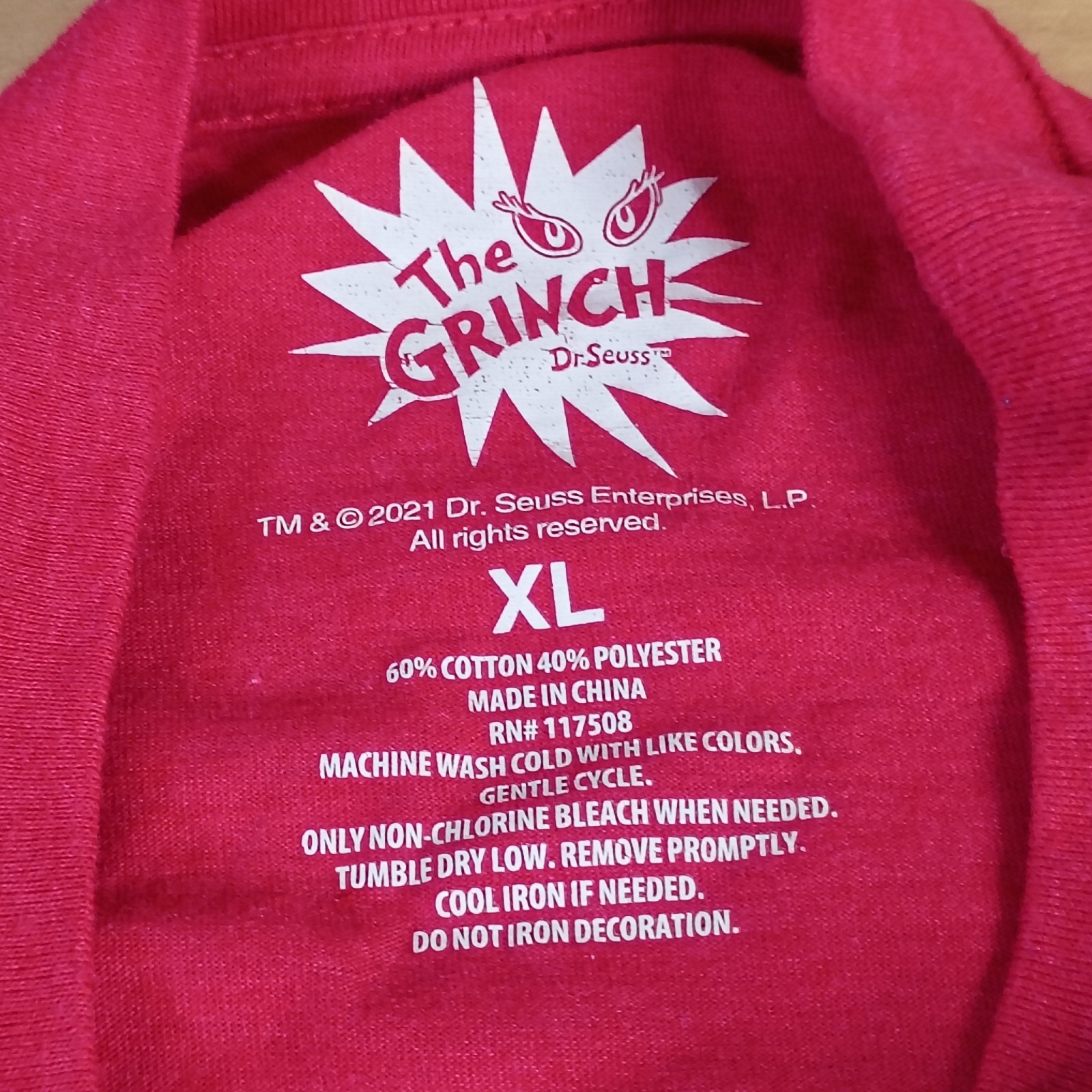 Dr Seuss The Grinch Define Naughty Christmas Holiday T-Shirt Mens Size XL Red gallery
