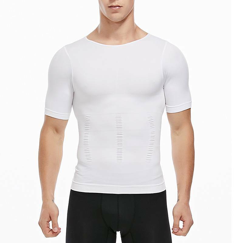 Men T-shirt Male Body Shaper Compression Shapewear Fitness Tummy Control Vest US gallery