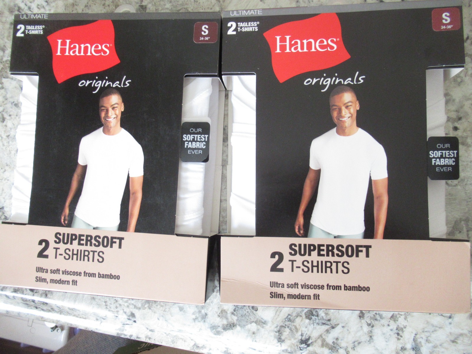 Hanes White T Shirts Sz Small Tagless 4 Total Softest Supersoft Slim Modern Fit gallery