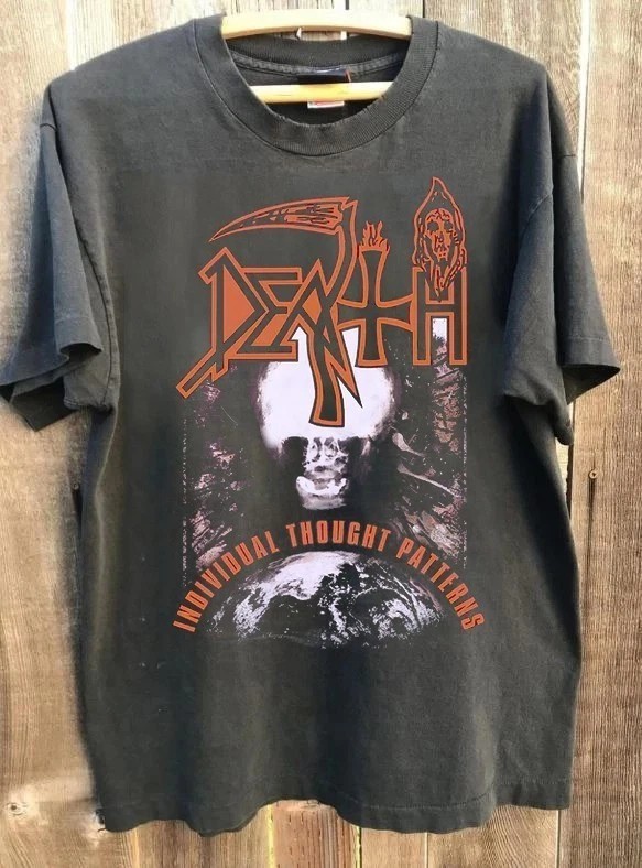 Death Individual Thought Pattenrns 90s Rock Band Charcoal T-shirt gallery