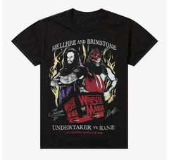 Graphic WWE T Shirt Undertaker Vs Kane Size S-5XL Mens Wrestling Tee