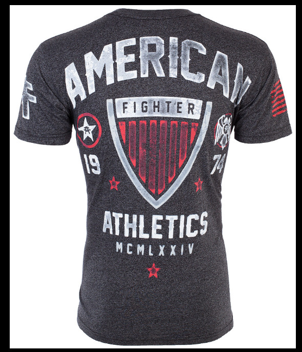 AMERICAN FIGHTER Heather Black CUMBERLAND Athletic Graphic T-shirt NWT gallery
