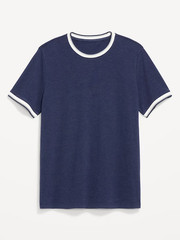 OLD NAVY Men’s Crew Neck Trim Ringer Pique T-Shirt Tee NWT, Many colors & Sizes