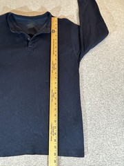 LL Bean Shirt Mens Large Blue Long Sleeve Henley Wool Blend Base Layer Outdoor