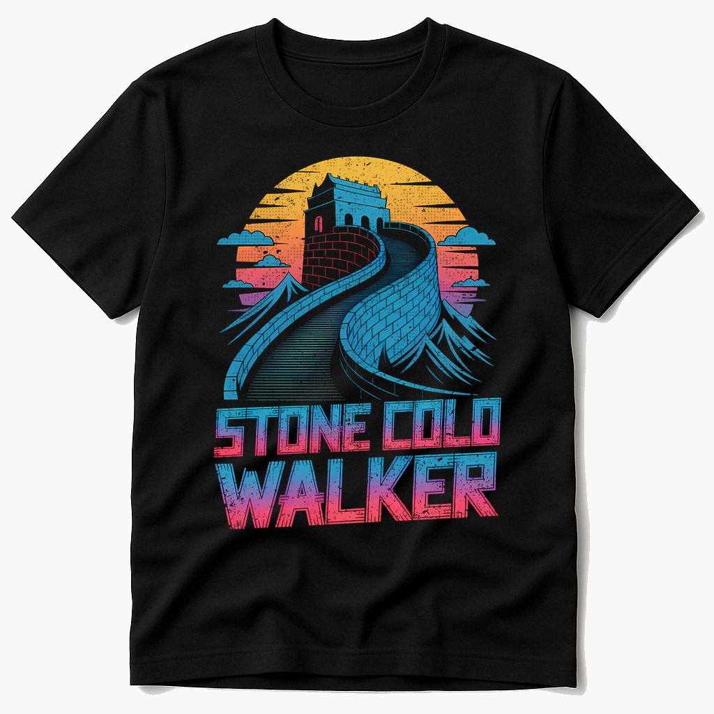The Great Wall Of China T-Shirt - "Stone Cold Walker" Graphic Tee gallery