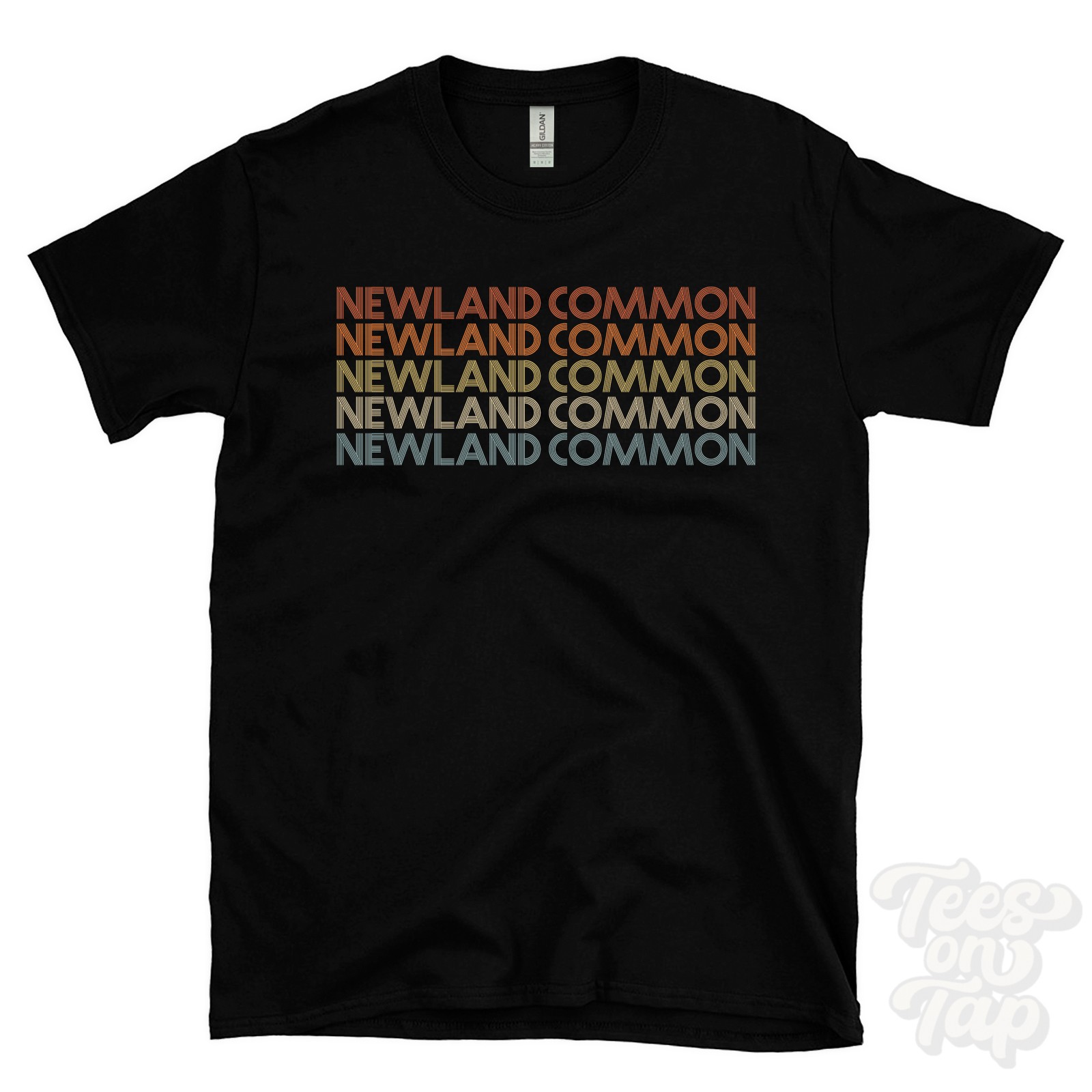 NEWLAND COMMON REPEATED RETRO STYLE T-SHIRT mens & womens uk place name gift gallery
