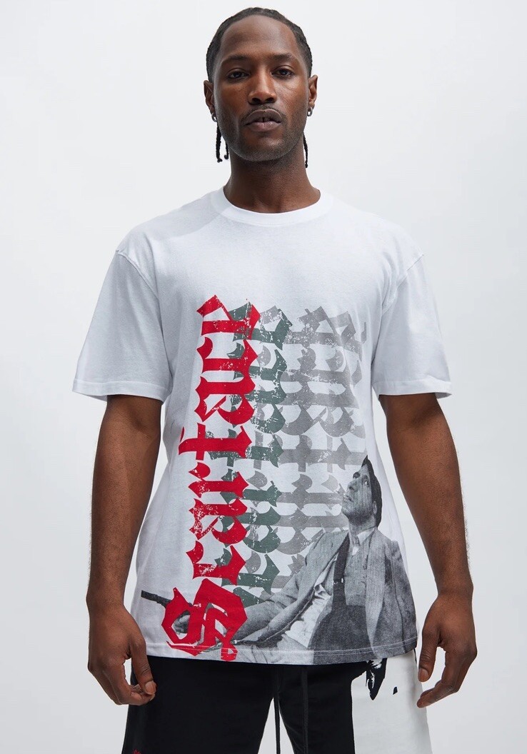 REASON Scarface Tony Montana Old English Shirt White Men’s Size L *NEW*