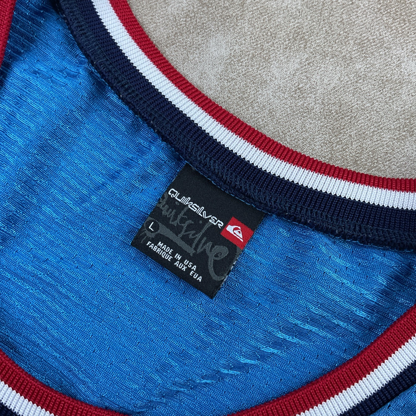 Vintage Quiksilver Jersey Sz L Tank Shirt Y2K Hip Hop Skater Grunge Surfer USA gallery