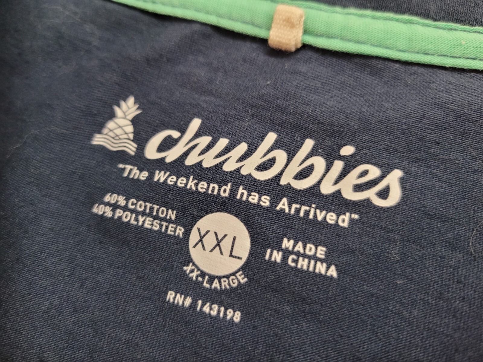 Chubbies Shirt Mens 2XL Blue Pocket Tee Logo Taco Weekend Neon Pineapple Casual gallery