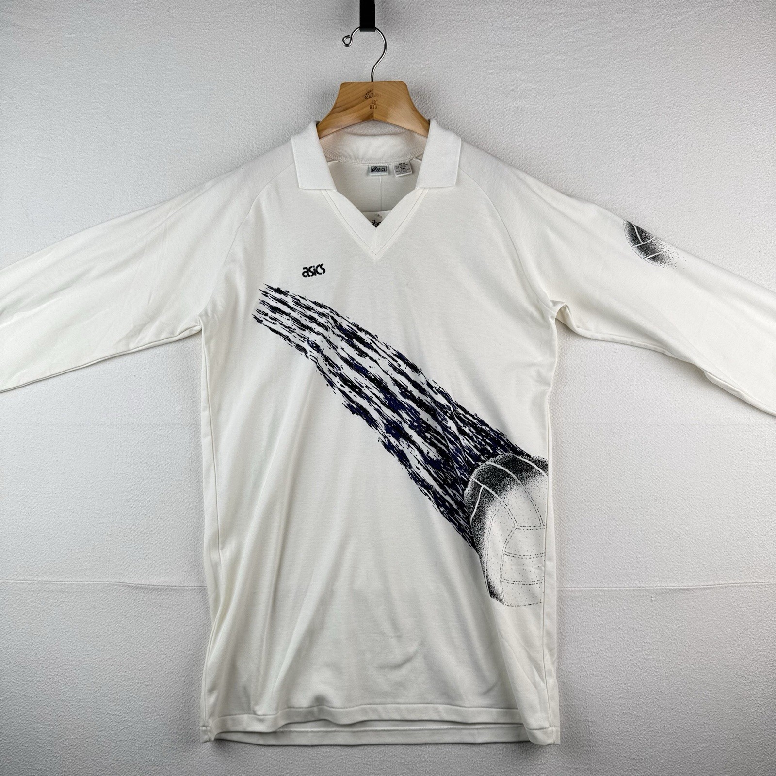 90’s Vintage ASICS Mens 2XL Volleyball Long Sleeve Collar V-Neck New Deadstock gallery