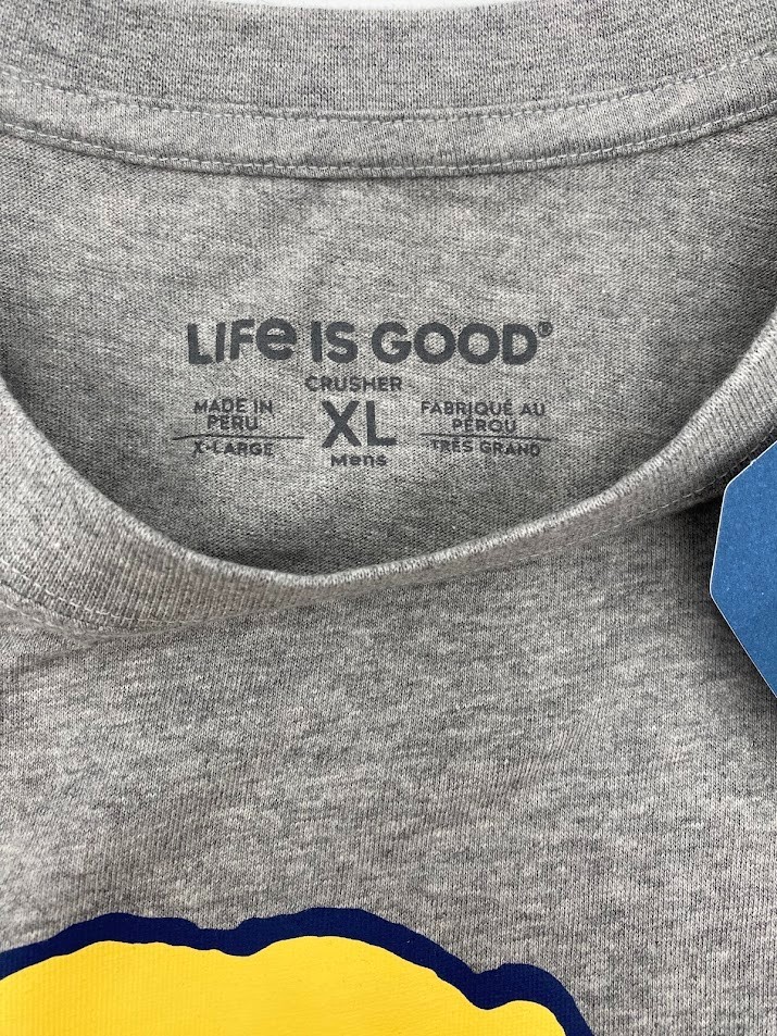 Peace Love Dogs Life is Good Crusher Grey Mens Shirt Short Sleeve X.Large Size gallery