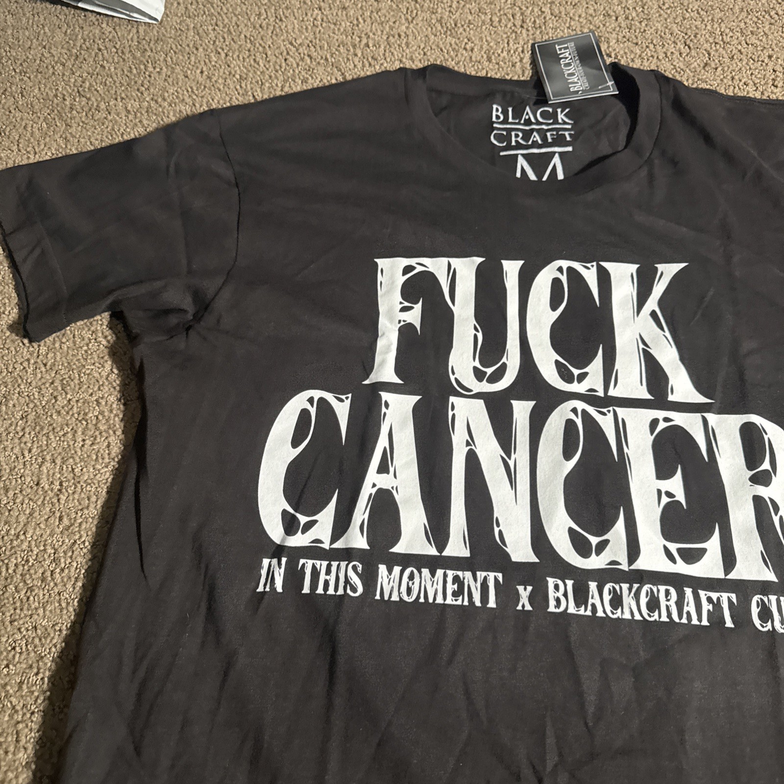 Black Craft Cult Graphic Tee T-Shirt Size M Black F*** Cancer gallery