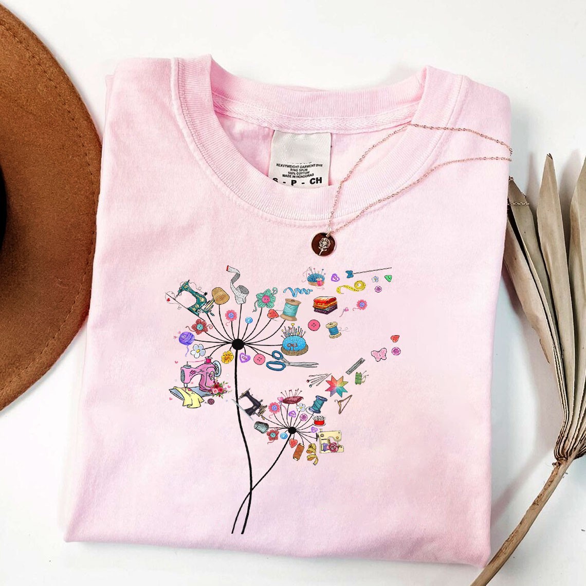 Cute Sewing Dandelion Quilting Flowers Quilter Sewing T-Shirt Tee gallery