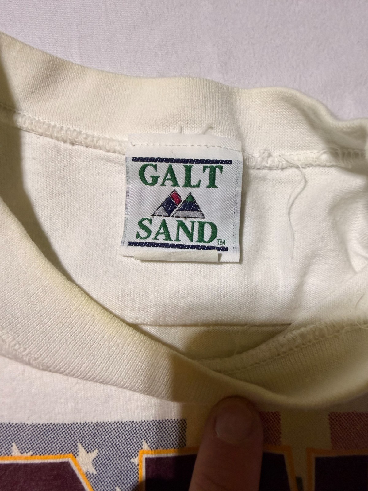 Vintage Galt Sand 'Marine' T-Shirt Mens XL Cream Natural Short Sleeve Cotton USA gallery