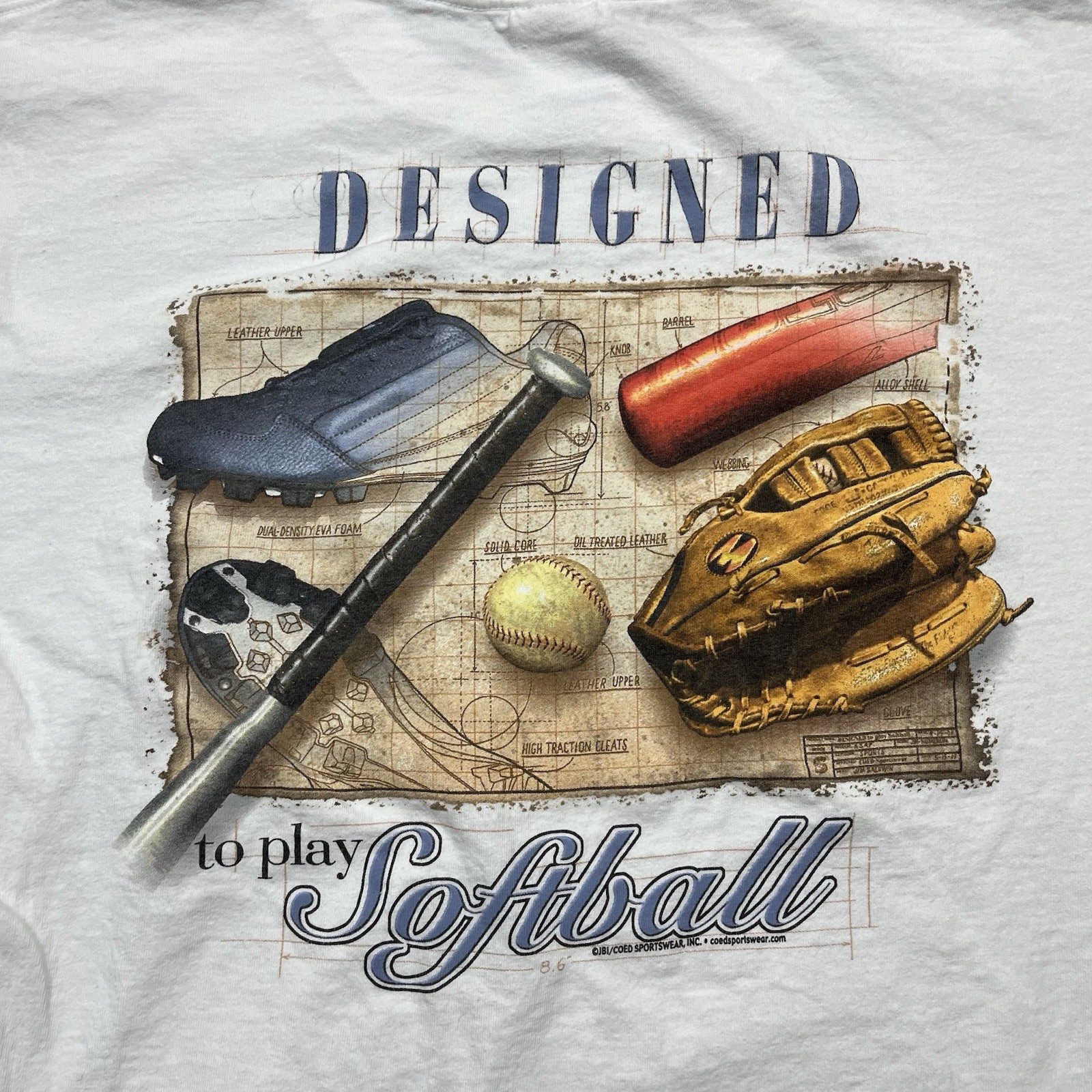 VTG 90s Delta Pro Weight L Softball Graphic T-Shirt gallery