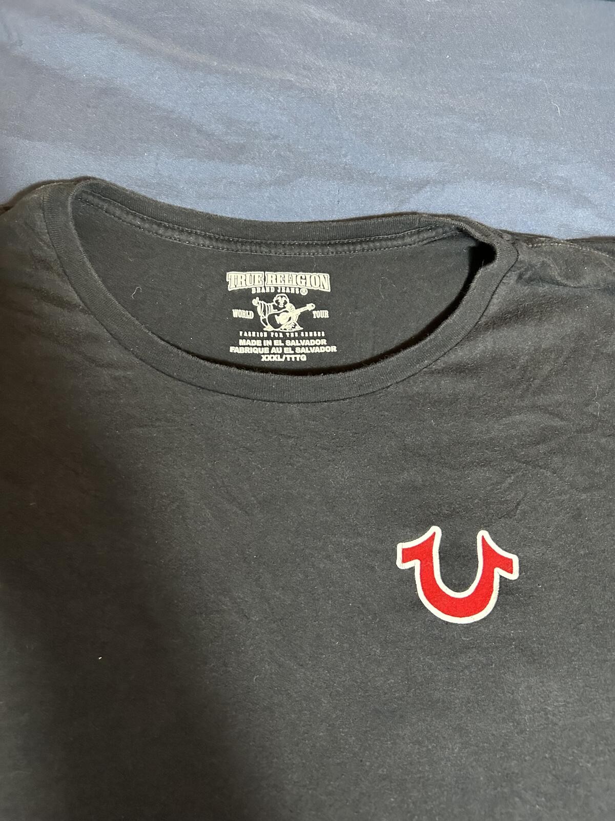 True Religion Black Graphic Logo Short Sleeve T-Shirt XXL gallery
