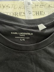 New Designer Karl Lagerfeld Paris Black Logo T-shirt Size Large USA Men’s